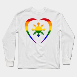 Pinoy Sun Third Culture Series (Heart) (Rainbow) Long Sleeve T-Shirt